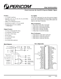 Datasheet PI6C410MAAEX manufacturer Pericom