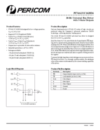 Datasheet PI74ALVC162836 manufacturer Pericom