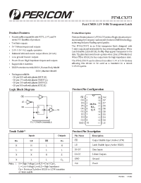 Datasheet PI74LCX373 manufacturer Pericom