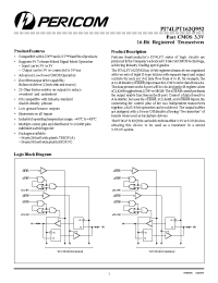 Datasheet PI74LPT162Q952A manufacturer Pericom