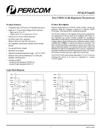 Datasheet PI74LPT16652C manufacturer Pericom