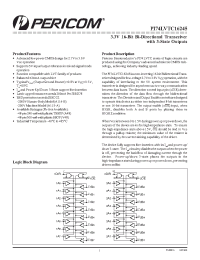 Datasheet PI74LVTC16245 manufacturer Pericom