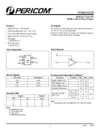Datasheet PI74ST1G125TX manufacturer Pericom