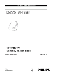 Datasheet 1PS70SB20 manufacturer Philips