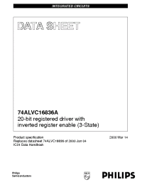 Datasheet 74ALVC16836A manufacturer Philips