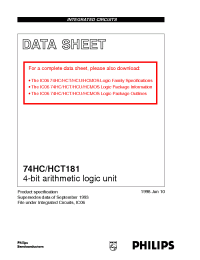 Datasheet 74HC181N3 manufacturer Philips