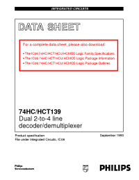 Datasheet 74HC/HCT139 manufacturer Philips