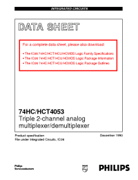 Datasheet 74HC/HCT4053 manufacturer Philips
