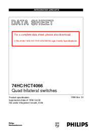 Datasheet 74HC/HCT4066 manufacturer Philips