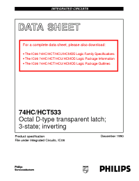Datasheet 74HC/HCT533 manufacturer Philips