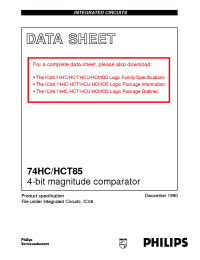 Datasheet 74HC/HCT85 manufacturer Philips