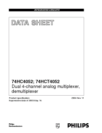 Datasheet 74HCT4052BQ manufacturer Philips
