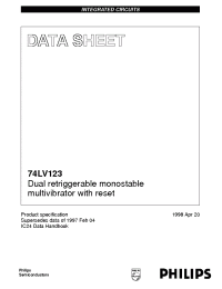 Datasheet 74LV123D manufacturer Philips