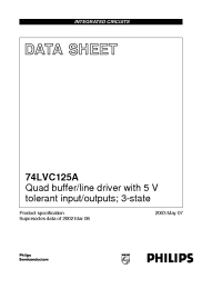 Datasheet 74LVC125ABQ manufacturer Philips