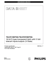 Datasheet 74LVC16373 manufacturer Philips