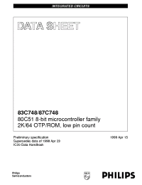 Datasheet 83C748 manufacturer Philips