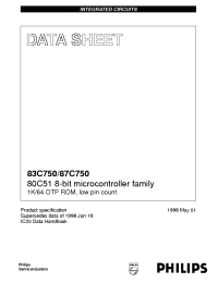 Datasheet 83C750 manufacturer Philips