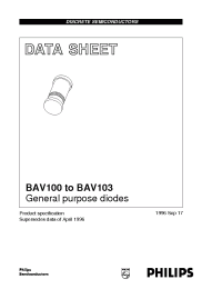 Datasheet BAV100-BAV103 manufacturer Philips