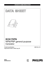 Datasheet BC817DPN manufacturer Philips