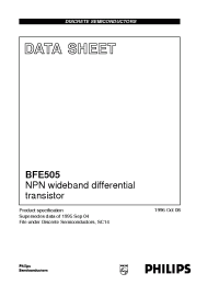 Datasheet BFE505 manufacturer Philips