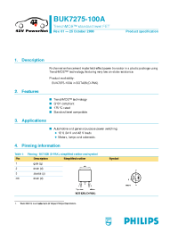 Datasheet BUK7275-100A manufacturer Philips