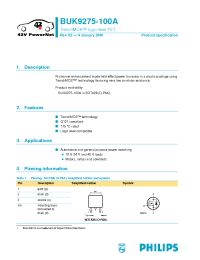 Datasheet BUK9275-100A manufacturer Philips