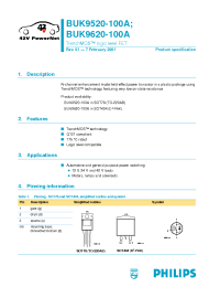 Datasheet BUK9620-100A manufacturer Philips