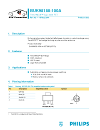Datasheet BUK98180-100A manufacturer Philips