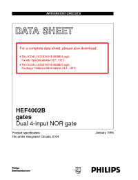 Datasheet HEF4002B manufacturer Philips