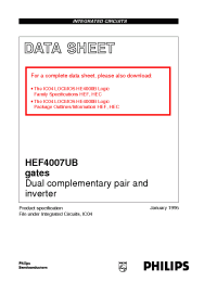 Datasheet HEF4007UBgate manufacturer Philips