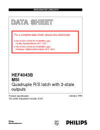 Datasheet HEF4043BD manufacturer Philips