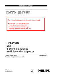 Datasheet HEF4051 manufacturer Philips