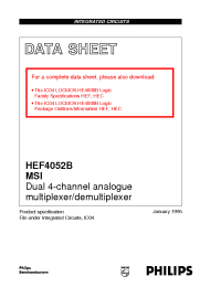 Datasheet HEF4052BF manufacturer Philips