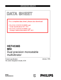 Datasheet HEF4538BD manufacturer Philips