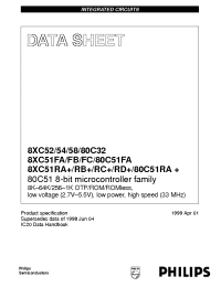 Datasheet P80C32UBBB manufacturer Philips