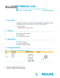 Datasheet PSMN038-100K manufacturer Philips