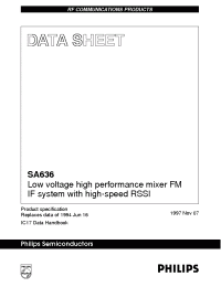 Datasheet SA636 manufacturer Philips