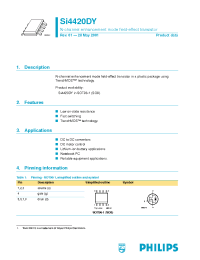 Datasheet SI4420DY manufacturer Philips