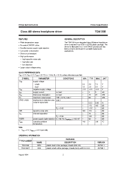 Datasheet TDA1308 manufacturer Philips