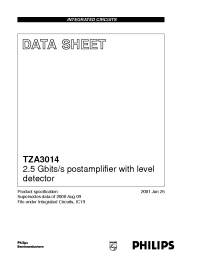 Datasheet TZA3014HT manufacturer Philips