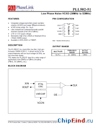 Datasheet P502-51HSCL manufacturer PhaseLink