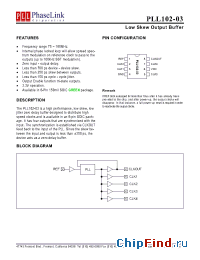 Datasheet PLL102-03SC manufacturer PhaseLink