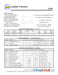 Datasheet L2701 manufacturer Polyfet