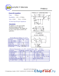 Datasheet PHM012 manufacturer Polyfet