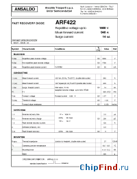 Datasheet ARF422 manufacturer Power Semiconductors