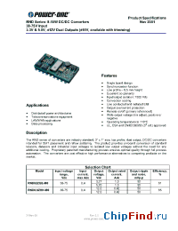 Datasheet RND0.8ZHH-M6 manufacturer Power-One
