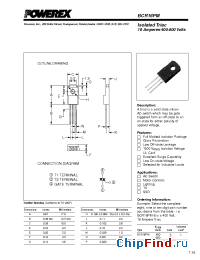 Datasheet BCR16PM-12 manufacturer Powerex