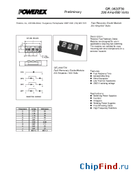 Datasheet QR0620T30 manufacturer Powerex