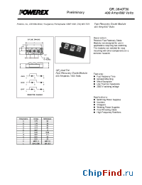 Datasheet QR0640T30 manufacturer Powerex
