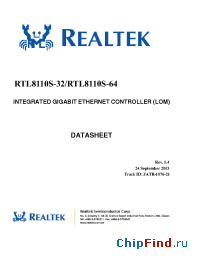 Datasheet RTL8110S-32/64 manufacturer Realtek
